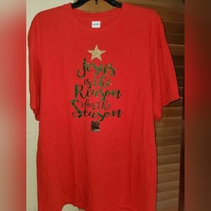 Red Gildan Christmas TShirt (vinyl) size XL